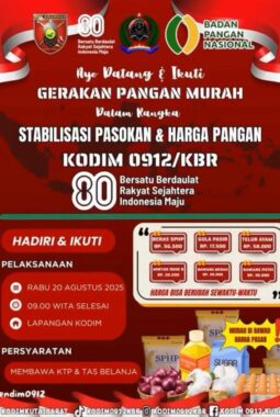 Kodim 0912/Kubar Gelar Gerakan Pangan Murah, Jaga Stabilitas Pasokan dan Harga Pangan