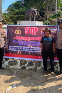 Polsek Bentian Besar Pasang 20 Spanduk, Perkuat Sosialisasi Pencegahan Karhutla